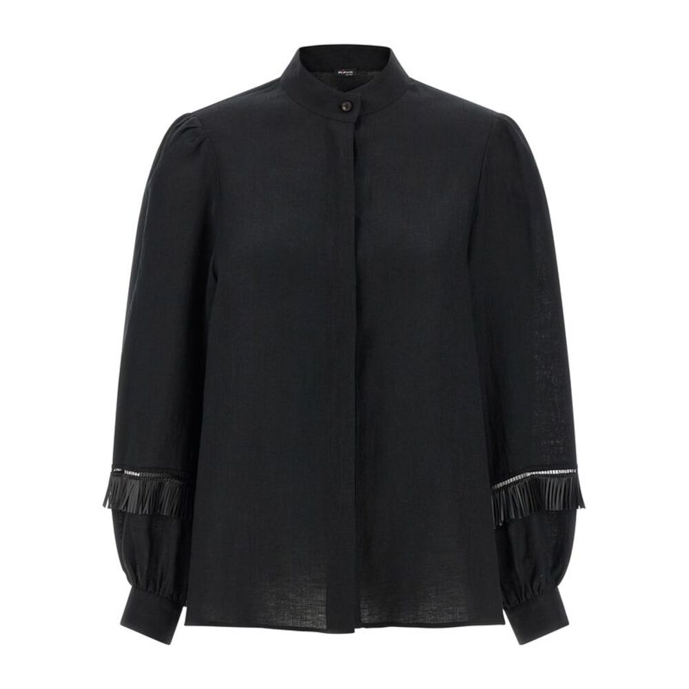 Kiton Black Linen Women's Blouse